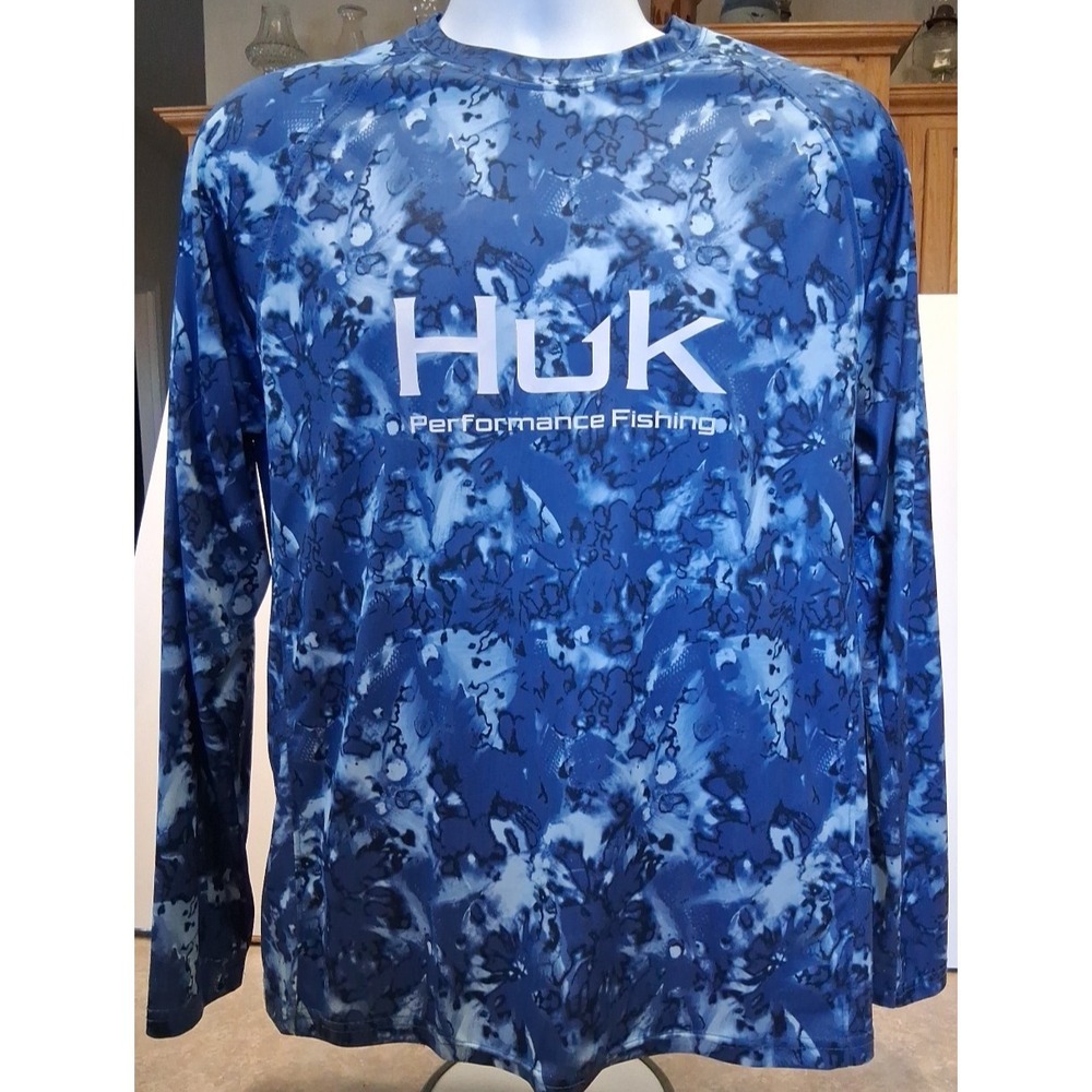 Med. Huk Men's‎ Pursuit Crew Fin Flats Long Sleeve T-Shirt